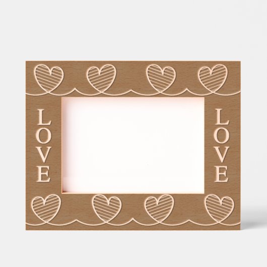 Cadre en bois gravé Love Connect (Recto)