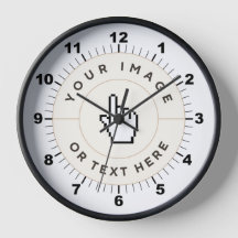 Cadre en bois rond Horloge murale 10" - (ajouter i