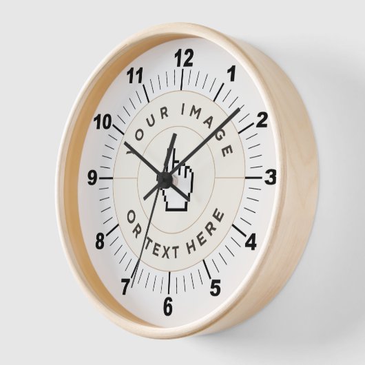 Cadre en bois rond Horloge murale 10" - (ajouter i (Angle)