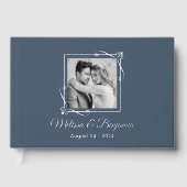 Cadre en feuille d'argent sur mariage bleu (Recto)