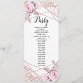 Cadre en marbre rose vif Flora Programme de mariag (Dos)