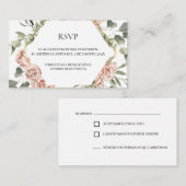 Cadre en or avec carte RSVP quinceañera rose (Devant / Derrière)
