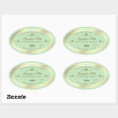 Cadre en or Étiquette Pastel Green Produit avec lo (Feuille)