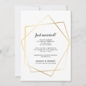 Cadre en or géométrique moderne Carte mariée (Devant)