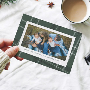 Cadre en plastique vert une carte de vacances phot