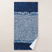Cadre en tissu jean bleu Denim. Dénim bleu fleur (Serviette de bain)