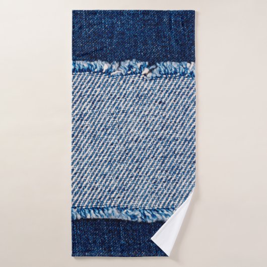 Cadre en tissu jean bleu Denim. Dénim bleu fleur (Serviette de bain)