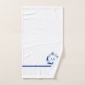 Cadre et Couronne de luxe bleu élégant (Serviette à main)