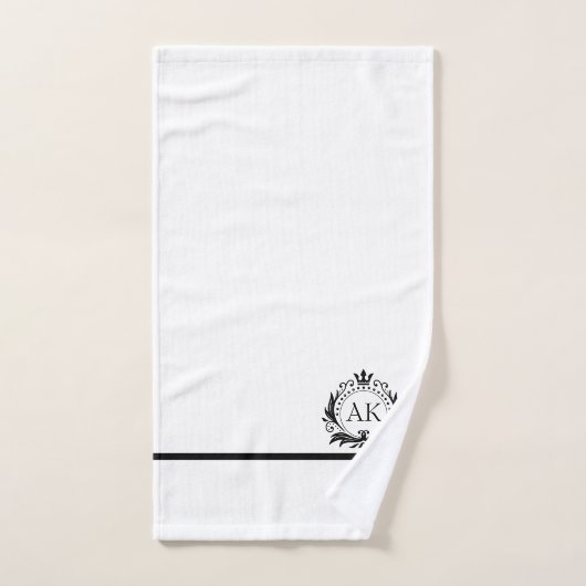 Cadre et Couronne de luxe noir élégant (Serviette à main)