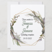 Cadre et invitation mariage damassé (Devant)