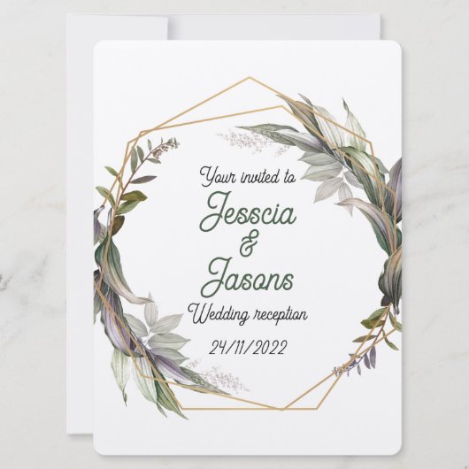 Cadre et invitation mariage damassé (Devant)