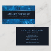 Cadre et marbre en métal bleu| Carte de visite (Devant / Derrière)
