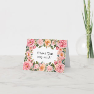 Cadre fait de fleurs roses Merci