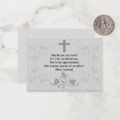 Cadre Feuille Après Funérailles Merci Cartes (Devant/Arrière en situation)