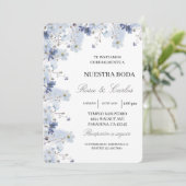 Cadre fleur Columbine Faire-part de mariage espagn (Debout devant)