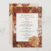 cadre fleuri rustique menu thanksgiving (Devant / Derrière)