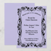 Cadre floral Art nouveau invitation (Devant / Derrière)