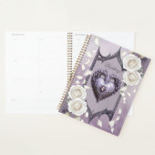 Cadre floral avec coeur et roses blanches (Devant avec enveloppe)