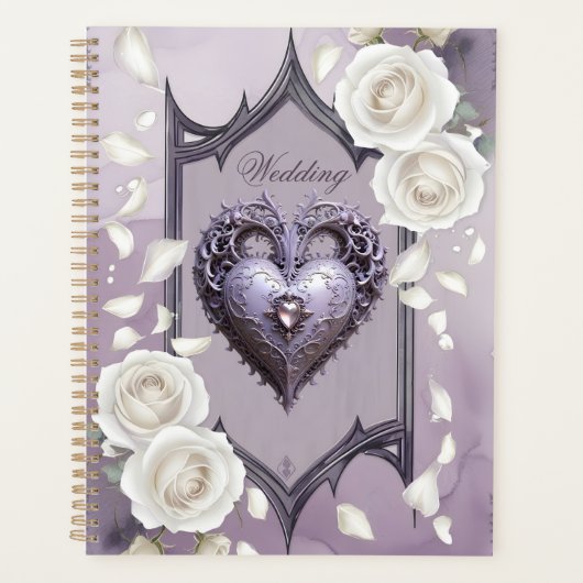 Cadre floral avec coeur et roses blanches (Devant)