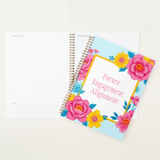 Cadre floral avec fleurs vibrantes (Devant avec enveloppe)