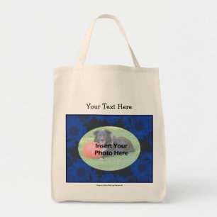 Cadre Floral Bleu Ajouter Votre Sac fourre-tout Mo