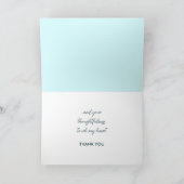Cadre floral bleu Carte de remerciements plié pers (Intérieur)