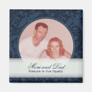 Cadre Floral Bleu : Mémorial : Magnet d'images