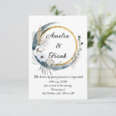 Cadre Floral Boho faire-part de mariage (Debout devant)