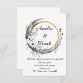 Cadre Floral Boho faire-part de mariage (Devant / Derrière)