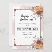 Cadre Floral Carte de mariage d'hiver Invitation (Devant)