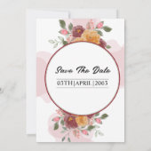 Cadre Floral Carte de mariage d'hiver Invitation (Dos)