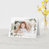 Cadre Floral d'hiver | Carte photo de vacances (Fleur jaune)