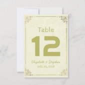 Cadre Floral Doré Mariage Numéro de Table de Séanc (Dos)