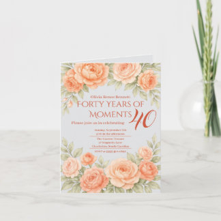 Cadre floral élégant pour invitation d'anniversair
