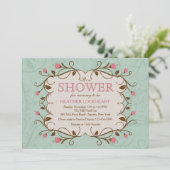 Cadre Floral en Invitation Rose (Debout devant)