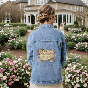 Cadre floral femme de la veste d'honneur Denim