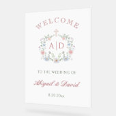 Cadre Floral Mariage religieux Monogrammes Bienven (Angle)