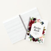 Cadre floral marine bordeaux moderne Recette Livre (Intérieur)