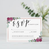 Cadre floral modèle de carte RSVP (Debout devant)