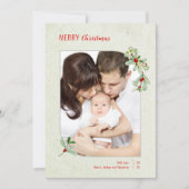 Cadre Floral moderne Joyeux Noël Carte (Devant)