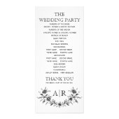 Cadre floral noir avec programme de mariage monogr (Dos)