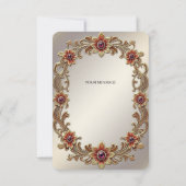 Cadre Floral Or avec Carte de remerciements Pierre (Dos)