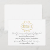 Cadre floral or détails mariage insérer carte (Devant / Derrière)