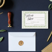 Cadre Floral Vert Vintage Réponse Mariage Rustique