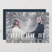 Cadre Foliage Paix Joie Amour Carte photo de vacan (Devant / Derrière)