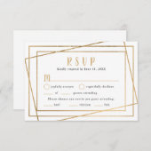 Cadre géométrique en or faux mariage RSVP + entrée (Devant / Derrière)