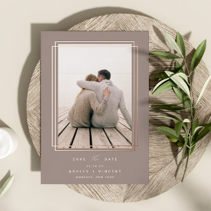 Cadre Géométrique Faire-Part de Date de Mariage