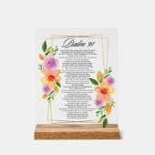 Cadre géométrique floral Psalm 91 (Recto)