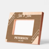 Cadre géométrique M. Mme Couple sur mesure en bois (Gauche)