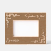Cadre géométrique Mariage personnalisé en bois (Recto)